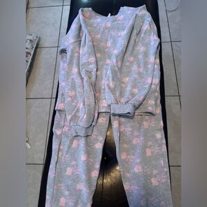 Cozy Gray and Pink girls jogger set Janie & Jack